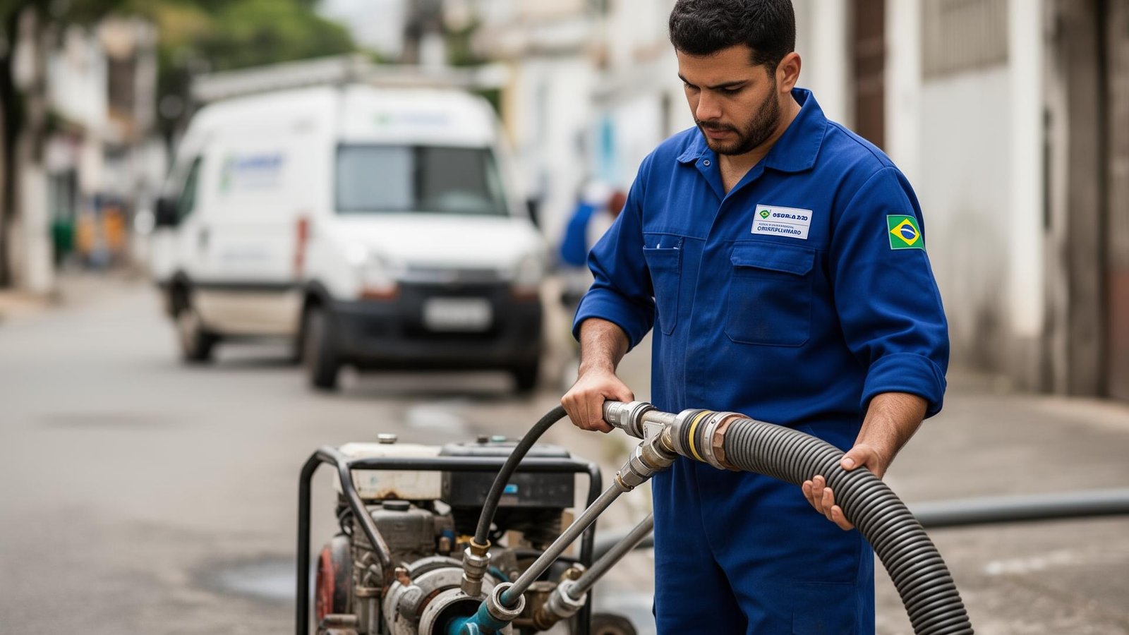 Desentupidora em Salvador - profissional realizando desentupimento